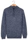 Baileys Half Zip Single Stitch Top Front Cable Design Trui Mid Denim Blue