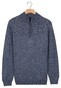 Baileys Half Zip Single Stitch Top Front Cable Design Trui Mid Denim Blue