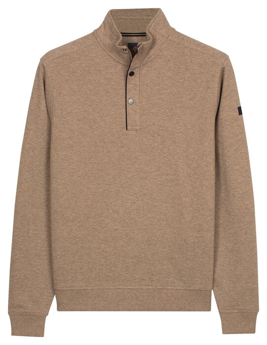 Baileys Half Zip Small Buttons Sweatshirt Trui Ash Grey