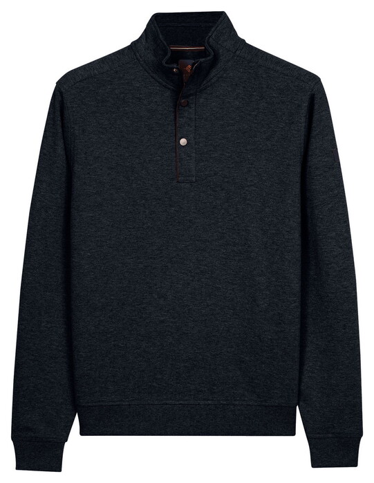 Baileys Half Zip Small Buttons Sweatshirt Trui Navy