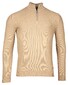 Baileys Half Zip Structure Knit Combed Cotton Trui Beige