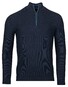 Baileys Half Zip Structure Knit Combed Cotton Trui Dark Blue