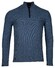Baileys Half Zip Structure Knit Combed Cotton Trui Deep Denim Blue