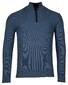 Baileys Half Zip Structure Knit Combed Cotton Trui Deep Denim Blue