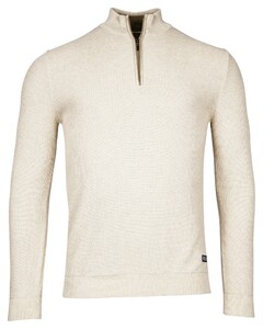 Baileys Half Zip Structure Knit Combed Cotton Trui Kitt Melange