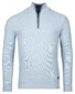 Baileys Half Zip Structure Knit Combed Cotton Trui Pastel Blauw Melange
