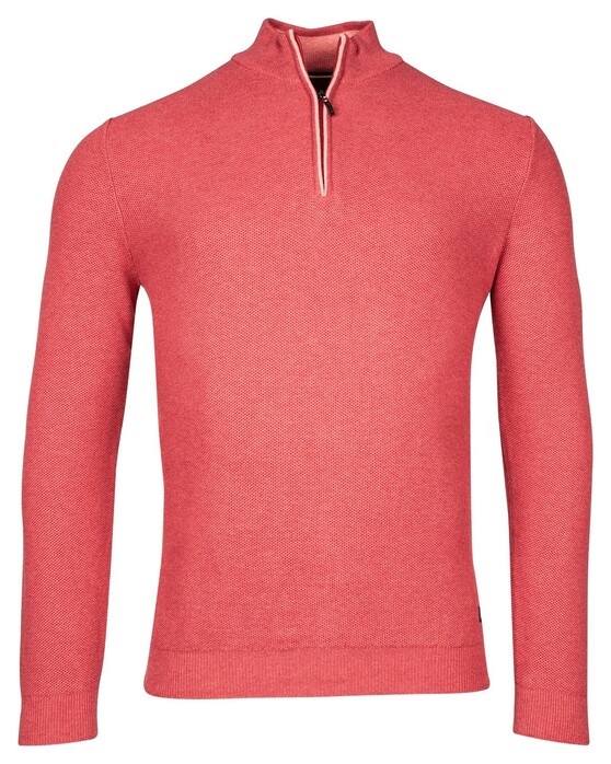 Baileys Half Zip Structure Knit Pullover Dark Cerise