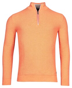 Baileys Half Zip Structure Knit Pullover Mid Orange