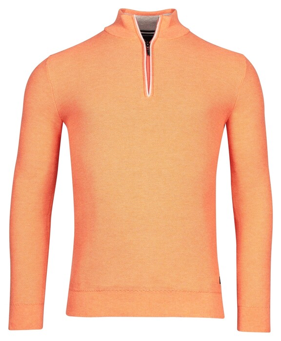Baileys Half Zip Structure Knit Trui Mid Orange