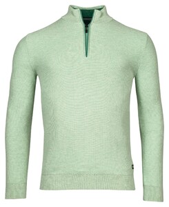Baileys Half Zip Structure Knit Trui Pastel Groen