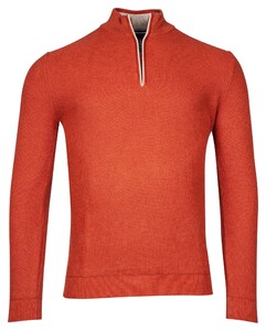 Baileys Half Zip Structure Knit Trui Red Earth