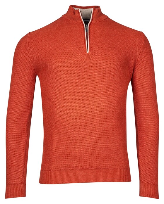 Baileys Half Zip Structure Knit Trui Red Earth