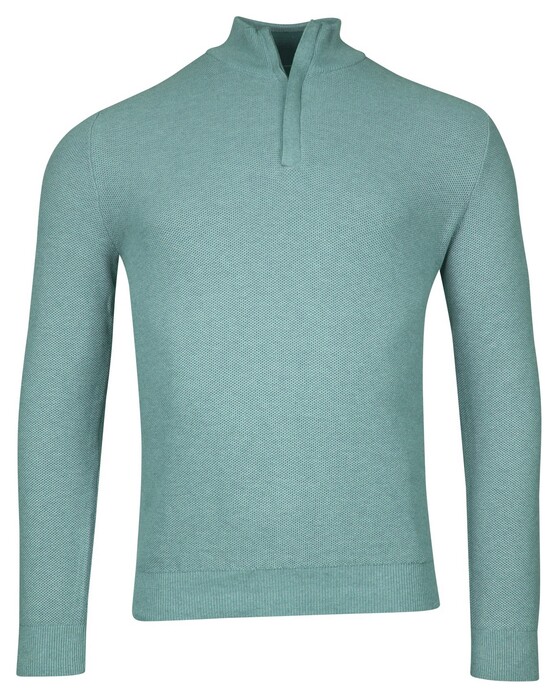 Baileys Half Zip Structure Knit Zip Collar Trui Aqua