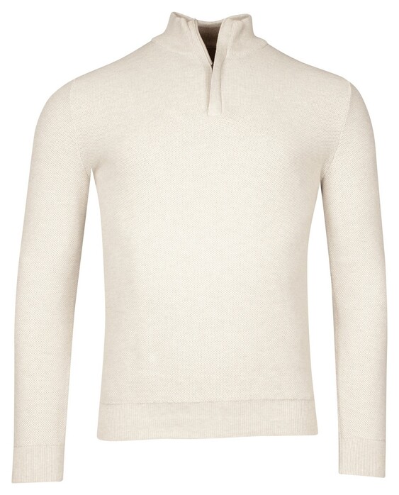 Baileys Half Zip Structure Knit Zip Collar Trui Kitt Melange