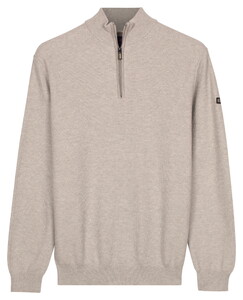 Baileys Half Zip Subtle Faux-Uni Structure Knit Pullover Soft Grey