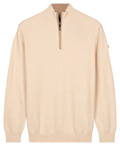Baileys Half Zip Subtle Faux-Uni Structure Knit Trui Marshmallow
