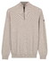 Baileys Half Zip Subtle Faux-Uni Structure Knit Trui Soft Grey