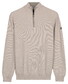 Baileys Half Zip Subtle Faux-Uni Structure Knit Trui Soft Grey