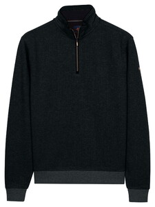 Baileys Half Zip Sweatshirt 2-Tone Jacquard Slightly Sueded Brush Trui Bladgroen