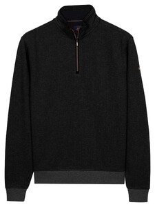 Baileys Half Zip Sweatshirt 2-Tone Jacquard Slightly Sueded Brush Trui Iron Grey