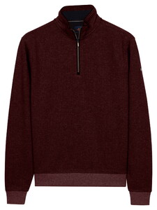 Baileys Half Zip Sweatshirt 2-Tone Jacquard Slightly Sueded Brush Trui Port Red