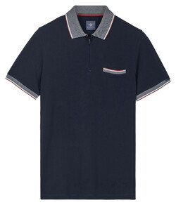 Baileys Half Zip Tipping Details Chestpocket Polo Dark Blue