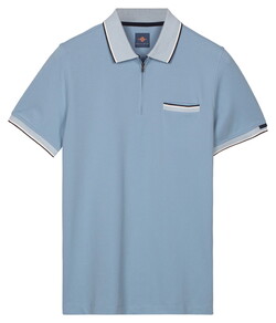 Baileys Half Zip Tipping Details Chestpocket Polo Sky Blue