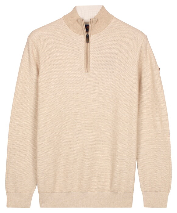 Baileys Half Zip Two-Tone Jacquard Allover Plated Pullover Shell