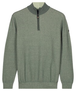 Baileys Half Zip Two-Tone Jacquard Allover Plated Pullover Thyme Green