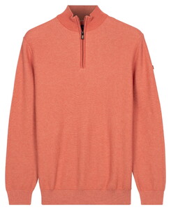 Baileys Half Zip Two-Tone Jacquard Allover Plated Trui Abrikoos