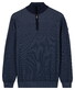 Baileys Half Zip Two-Tone Jacquard Allover Plated Trui Dark Blue