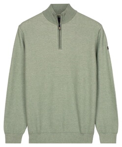 Baileys Half Zip Two-Tone Jacquard Allover Plated Trui Misty Green