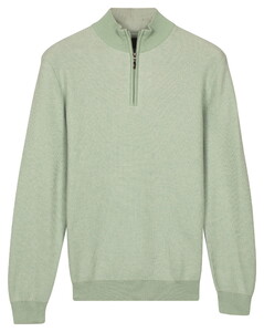 Baileys Half Zip Two-Tone Jacquard Allover Plated Trui Soft Green