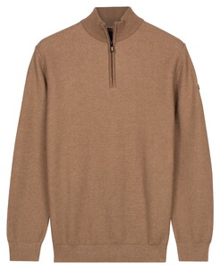 Baileys Half Zip Two-Tone Jacquard Allover Plated Trui Taupe