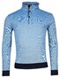 Baileys Half Zip Two-Tone Oxford Doubleface Jacquard Interlock Trui Bright Cobalt