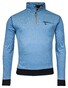 Baileys Half Zip Two-Tone Oxford Doubleface Jacquard Interlock Trui Cobalt