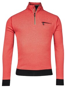 Baileys Half Zip Two-Tone Oxford Doubleface Jacquard Interlock Trui Dark Cerise