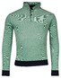 Baileys Half Zip Two-Tone Oxford Doubleface Jacquard Interlock Trui Donker Groen