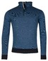 Baileys Half Zip Two-Tone Oxford Doubleface Jacquard Interlock Trui Navy