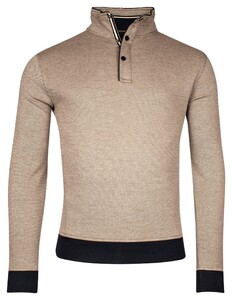 Baileys Half Zip Two-Tone Oxford Doubleface Jacquard Interlock Trui Olive