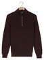 Baileys Half Zip Uni Color Plated Rib Knit Trui Dark Mauve