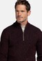 Baileys Half Zip Uni Color Plated Rib Knit Trui Dark Mauve