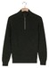 Baileys Half Zip Uni Color Plated Rib Knit Trui Donker Groen