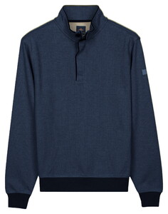 Baileys Half Zip Yarn Dyed Jacquard Interlock Trui Navy