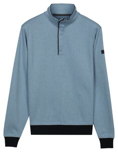 Baileys Half Zip Yarn Dyed Jacquard Interlock Trui Riviera Blue
