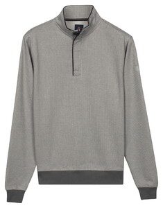 Baileys Half Zip Yarn Dyed Jacquard Interlock Trui Soft Grey