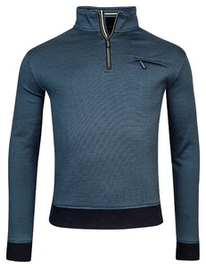 Baileys Halfzip 2-Tone Jacquard Sweatshirt Trui Raf Blue