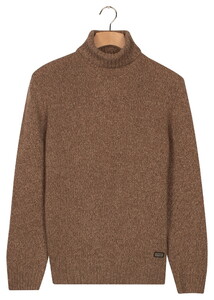 Baileys High Rollneck Faux Uni Wool Blend Trui Donker Taupe