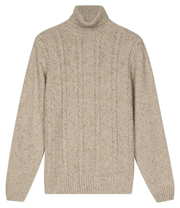 Baileys High Rollneck Front Cable Knit Wool Blend Trui Kitt
