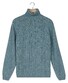 Baileys High Rollneck Front Cable Knit Wool Blend Trui Sky Blue